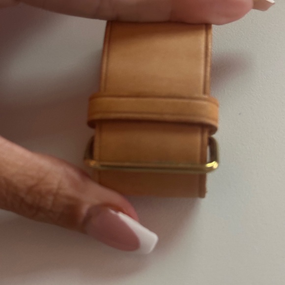 Authentic pre owned Louis Vuitton Gold and Tan Belt for Bag - Picture 4 of 5